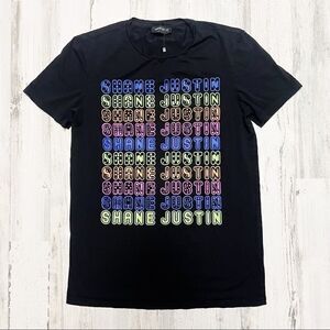 Shane Justin ‘ Retro Tee ‘ in Black - Neon